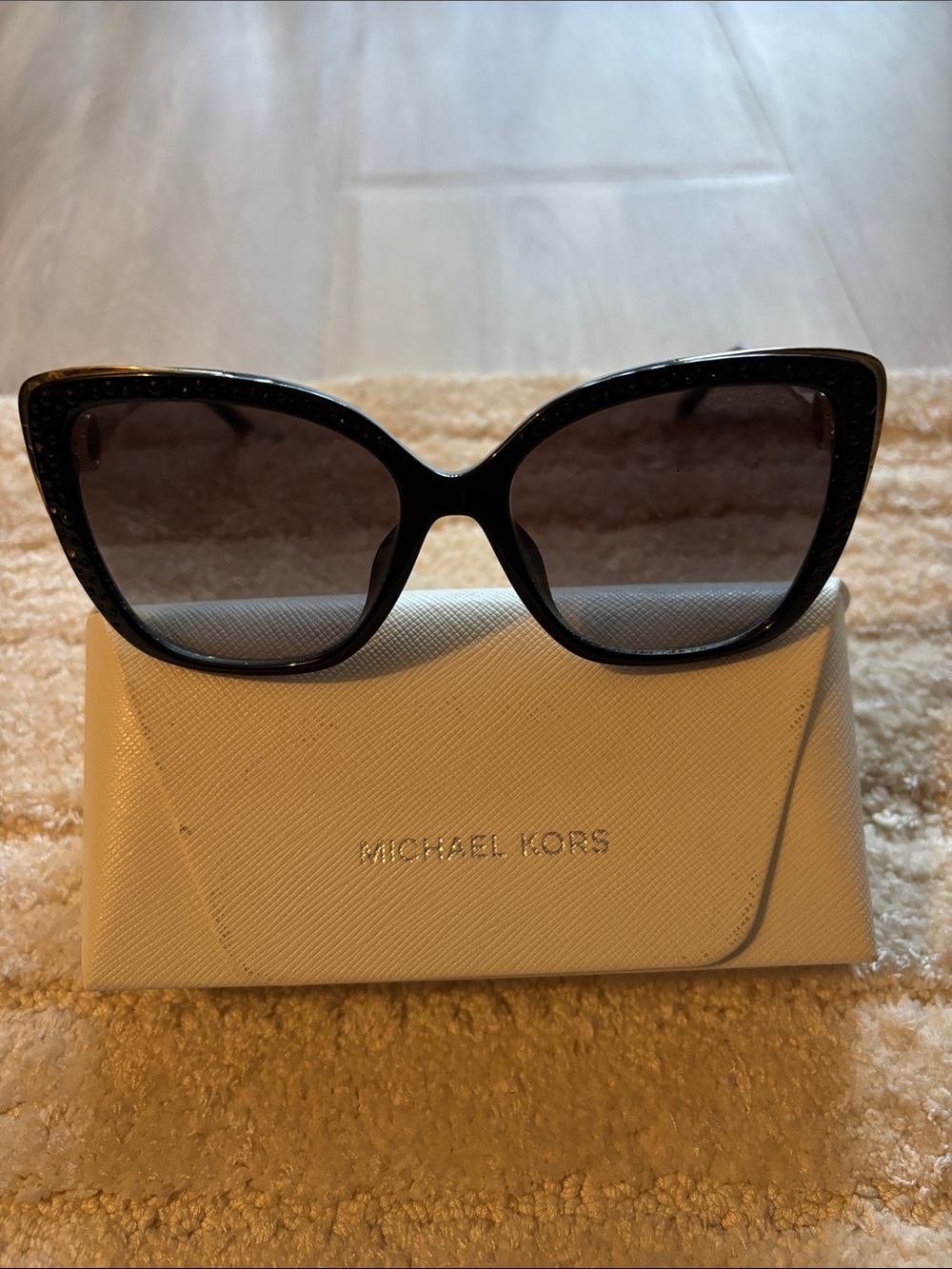 Michael Kors Black Oversized Cat-Eye Sunglasses